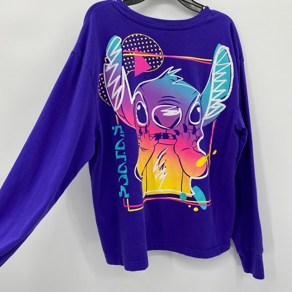 Disney‎ Store Asia Stitch Long Sleeve T Shirt Purple Graphic Top Women's Medium - Picture 2 of 9